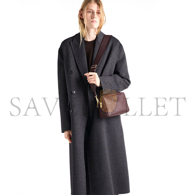 PRADA SMALL LEATHER SHOULDER BAG 1BH082 (22*14.5*8.5cm)